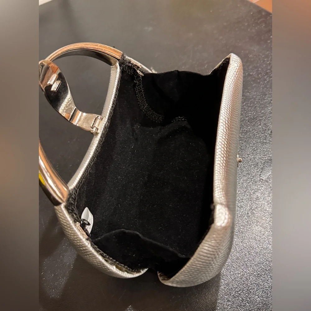 Chic Silver Clutch with Crystal Accents